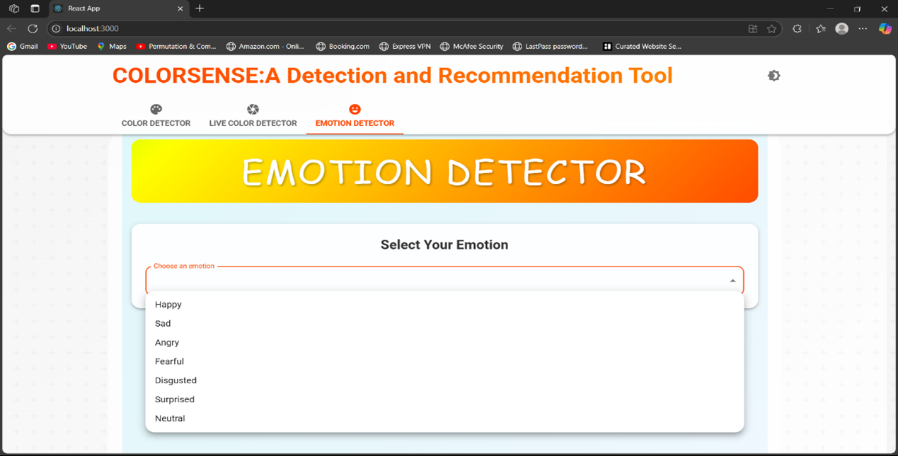 COLORSENSE Emotion Detector